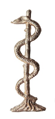 Snake & Staff / Aaron's Rod vernickelt Symbol für orange Orden Collarette