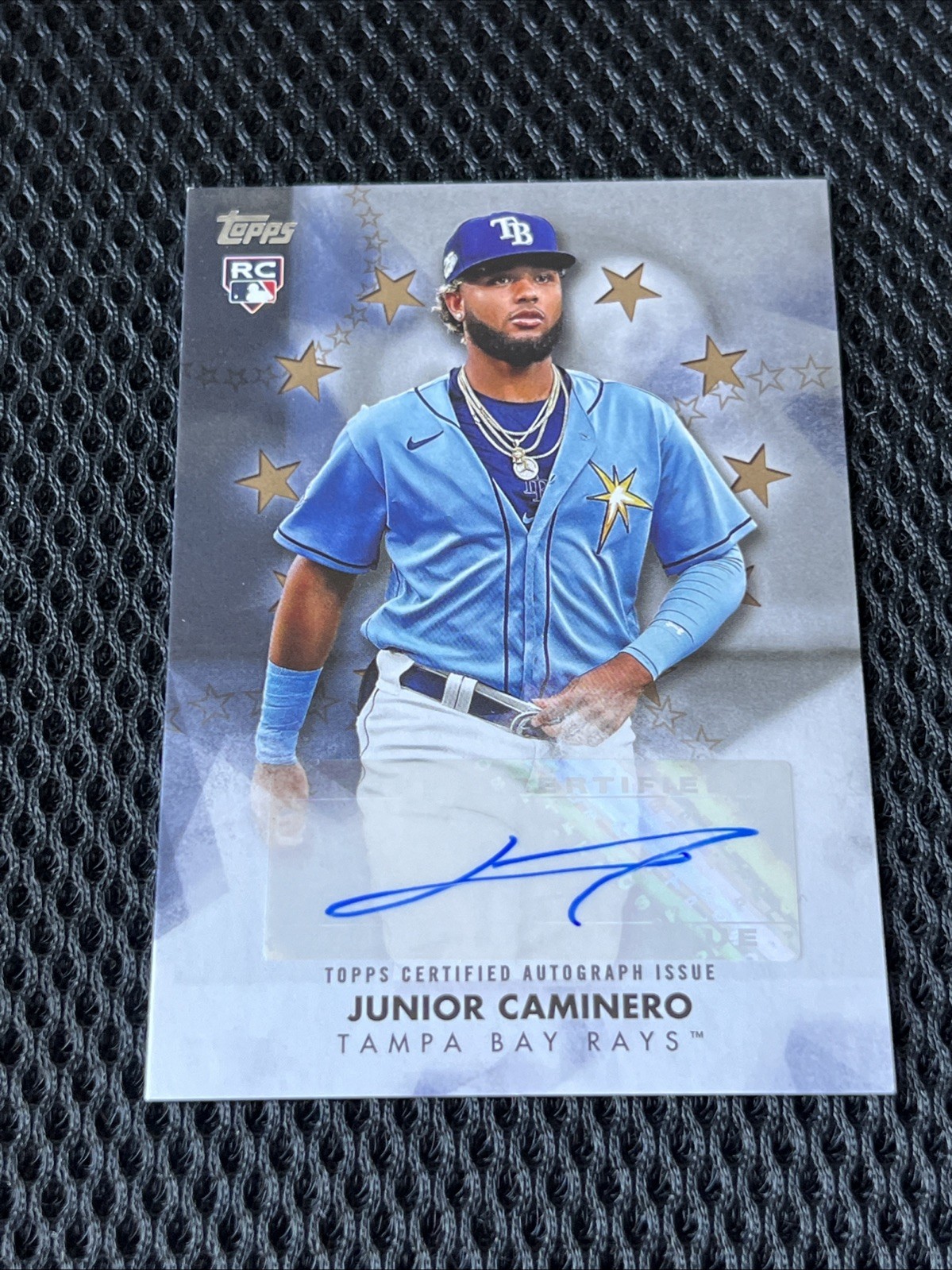2024 Topps Update Series Junior Caminero Baseball Stars Gold Auto /50