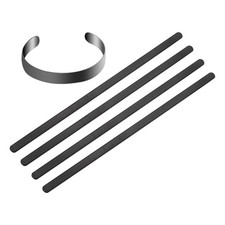 5 Pcs Bracelet Blanks 1/4" x 6" Stainless Steel Stamping Bangle Blanks, Black