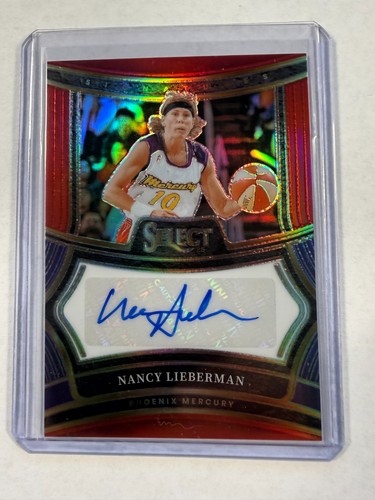 2025 Panini Select WNBA Nancy Lieberman Signatures BOOKEND Red Prizm 99/99