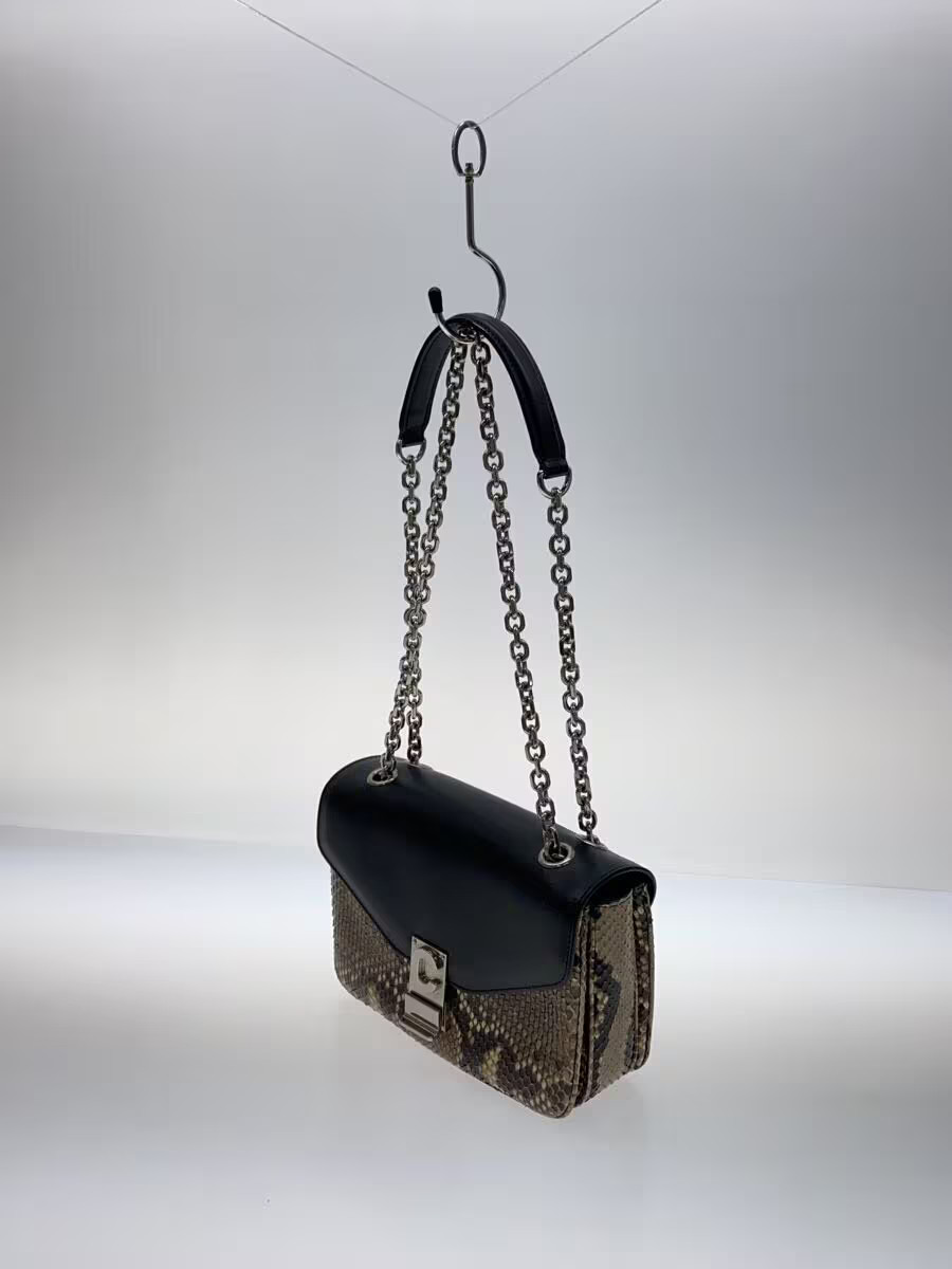 CELINE Small C Python Shoulder Bag Leather BEG Al… - image 1