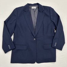 Pendleton Navy Blue 100 Virgin Wool Women's Blazer Size 16W