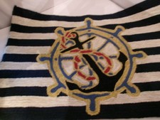 Nautical Mat Hooked Area Rug Home Decor 24x36...