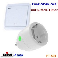 PT-501 Diw-Funk Timer-Sparset 230V-Funkstecker DSR-2300 + Wandsender DWS-10T Set