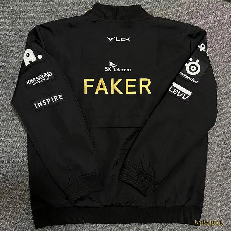 2025 T1 Team World Championship Black Jacket Faker Five Star Embroidered Jacket - Image 2 of 4