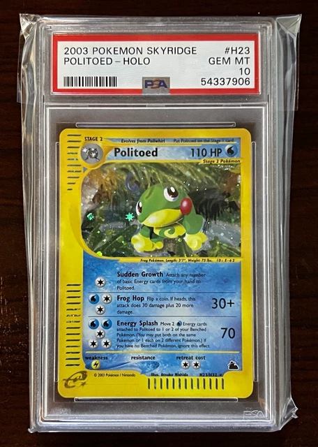Politoed H23/H32 Skyridge Holo Rare Pokemon Card PSA 10