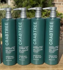4-Pak Crabtree & Evelyn Cleanse + Awaken Shower Gel 15 Oz Ea.