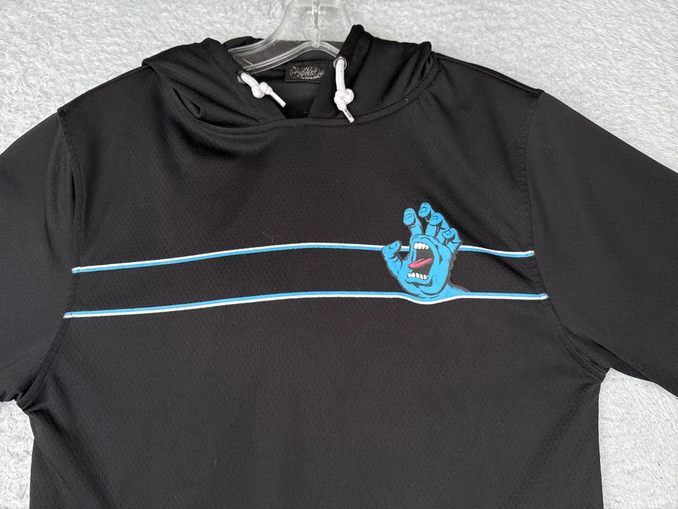 Suéter Santa Cruz Mujer Pequeño Negro Sudadera con Capucha 100% Poliéster Bolsillo Mano Logo Foto 4 de 4