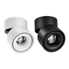 Aluminum LED Ceiling Wall Spotlight 360°Adjustable Surface Mounted COB Lighting