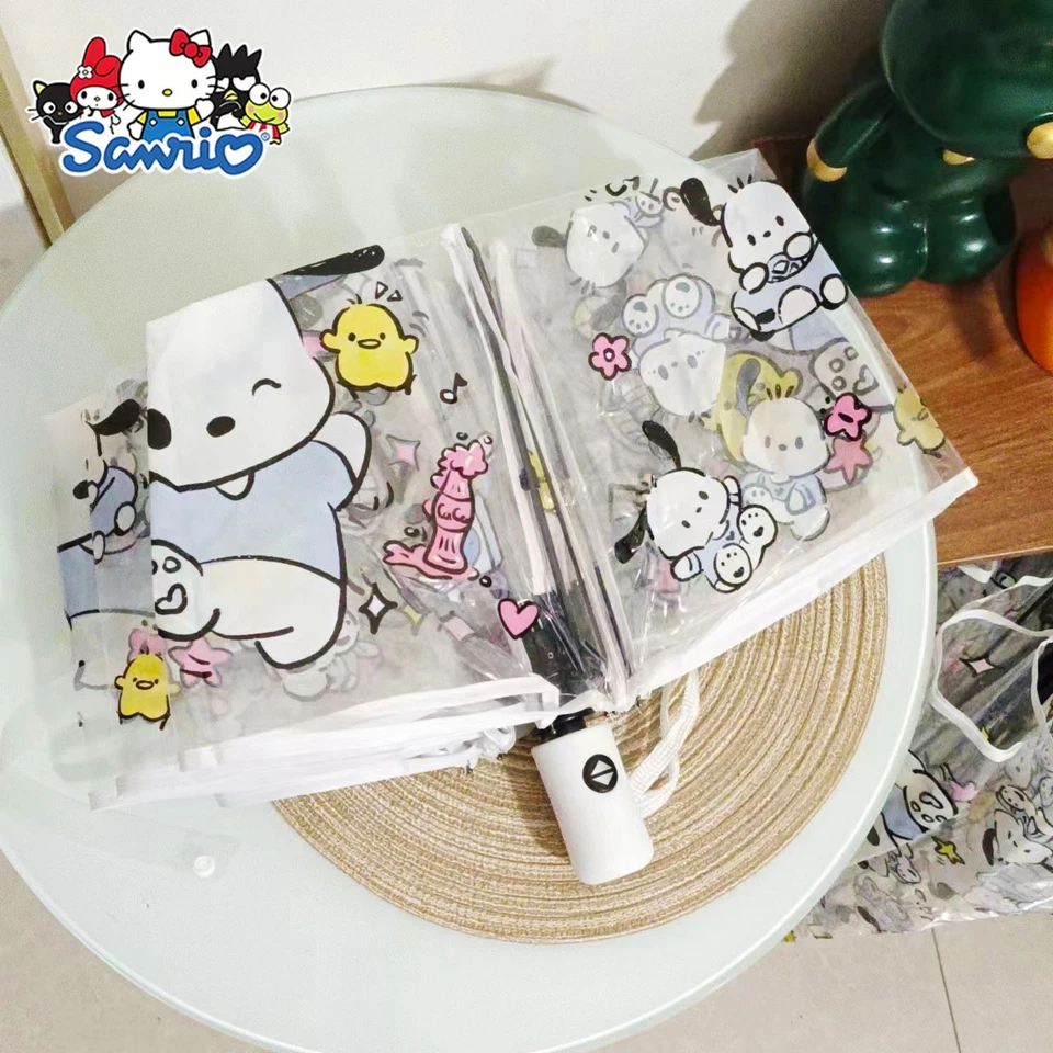 Paraguas Transparente Automático Dibujos Animados Plegable Paraguas Lindo Paraguas Infantil Foto 4 de 4