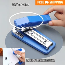 360 Rotatable Desktop Stapler W/500pc Staple Pins Heavy Duty Stapler Classroom