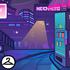 Neopets - Neon City Streets Background - Virtual items - Fast and Safe