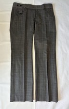 Dolce & Gabbana Men’s Pleated Wool Tweed Trousers Dark Grey Sz 52