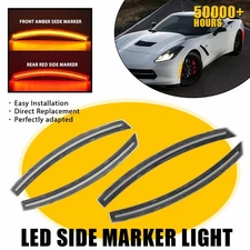 4x Front Rear Bumper LED Signal Light Side Set 2014-2019 Fit Corvette Chevy C7