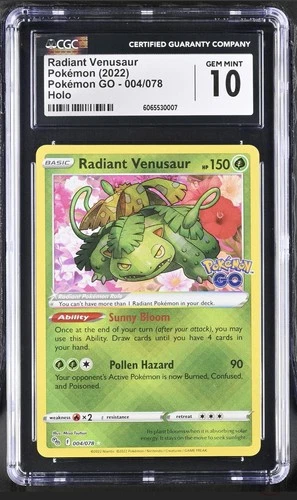 💚 CGC 10 MINT Radiant Venusaur #004 – 2022 Pokémon GO (S10b)