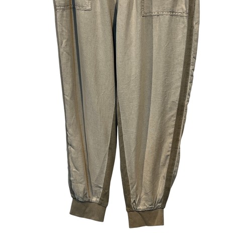 SPLENDID WOMENS XLARGE DRAWSTRING LINEN BLEND LAKESIDE JOGGER KHAKI NEW - Picture 8 of 12