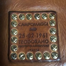 Zaino Campomaggi in pelle marrone vera pelle 14x13x4in mai usato Giappone