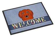 Caroline's Treasures BB1400MAT Longhair Red Dachshund Welcome Door Mat, Indoor