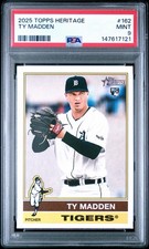 2025 Topps Heritage #162 Ty Madden (RC) PSA 9￼