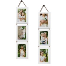 4x6 Collage Picture Frames White, 3 Openings Vertical 4 x 6 Hanging Photo Fra...