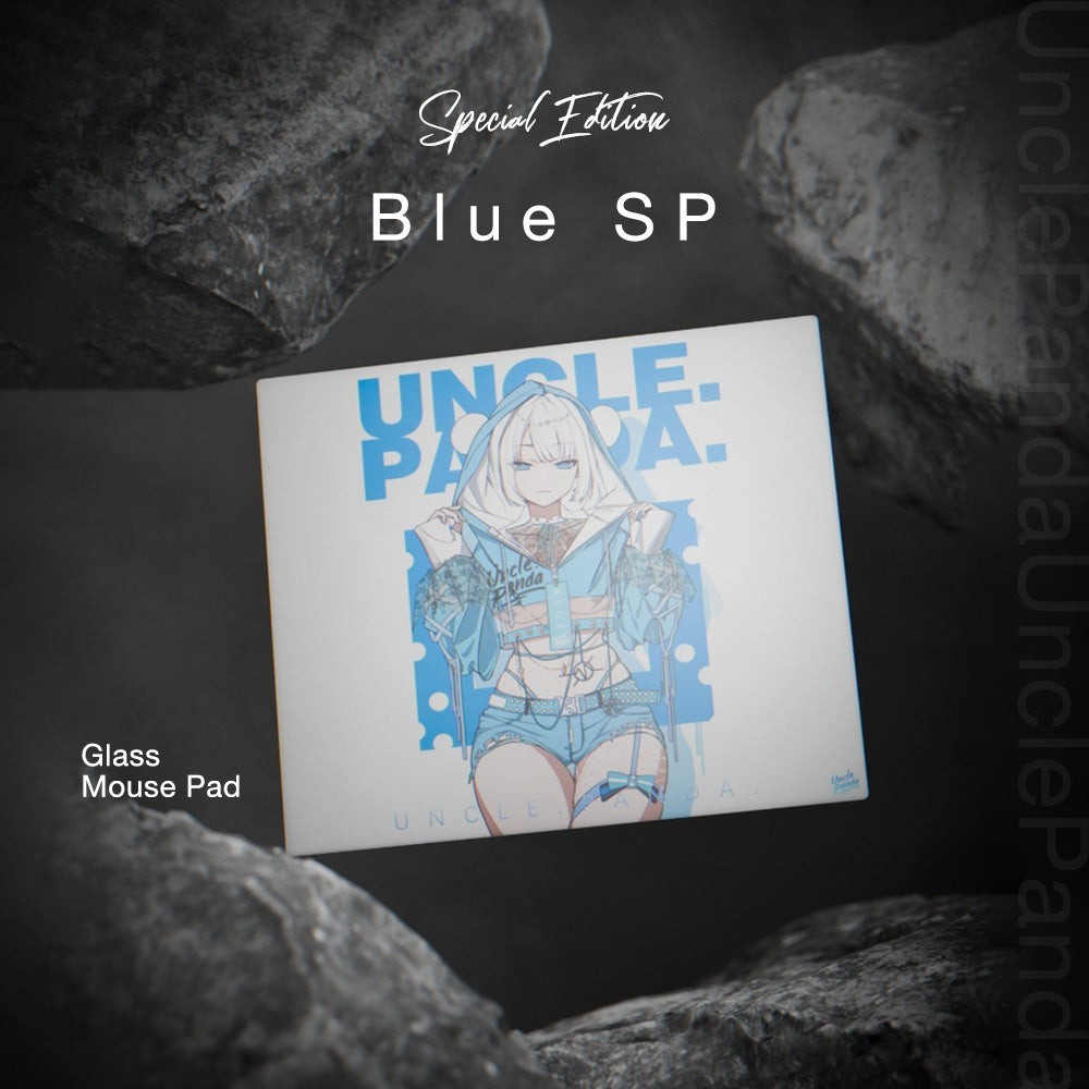 Uncle Panda Glass Mouse Pad Blue SP 450x400mm | eBay