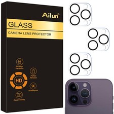 Ailun 3 Pack Camera Lens iPhone 16 Pro/16 Pro Max/14 Pro/14 Max, Clear