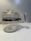 Pyrex Clear Glass Coffee Pot Vintage 7756-B 6 Cup Made in USA  Pot And Lid Only