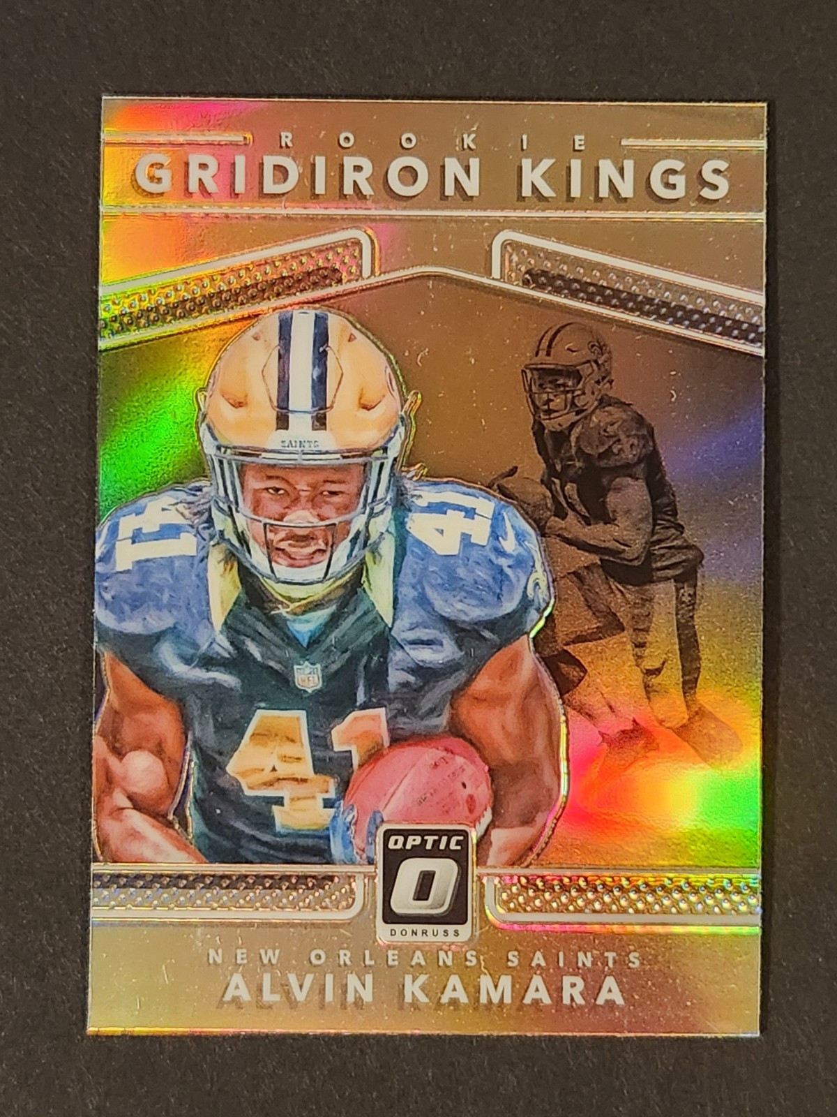 2017 Alvin Kamara Donruss Optic Rookie Gridiron Kings Silver Holo Prizm Saints