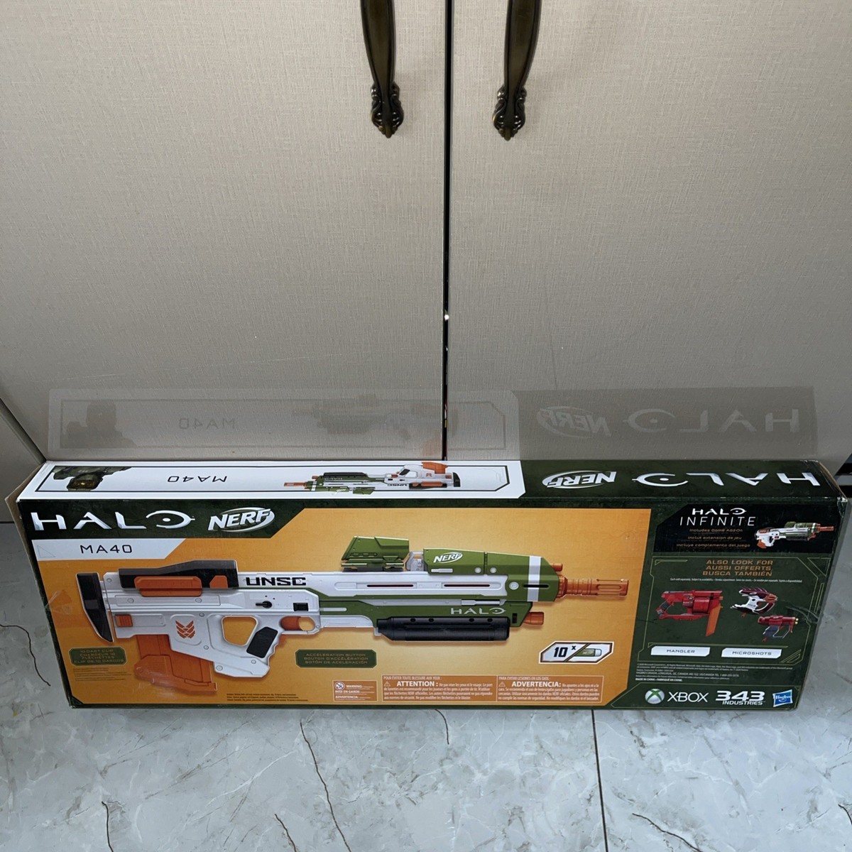 2020 Hasbro NERF Halo MA40 Motorized Dart Blaster with Game Code