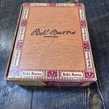 Vtg. Rob.t Robert Burns Cigarillos Cigar Cardboard Box 5 Cents