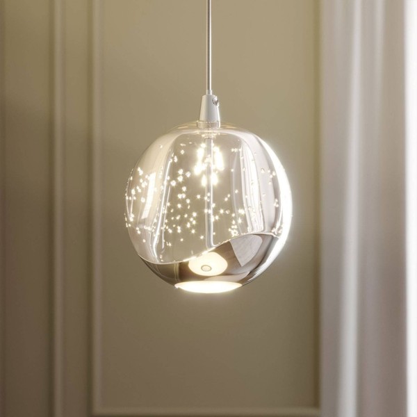 Lucande Led Pendelleuchte 'Hayley' (Modern) In Transparent Aus Glas (1 Flammig,-image