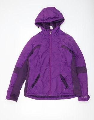 Quechua Damen lila gefütterte Jacke mit Kapuze Größe M Winter Outdoor Mantel