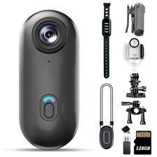 4K Mini Body Camera 128GB - Action Body Cam with Audio Video- Thumb Hands Fr...