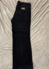 Wrangler Straight Black Denim Men's Jeans 100 Cotton 5-Pocket Design 36x30