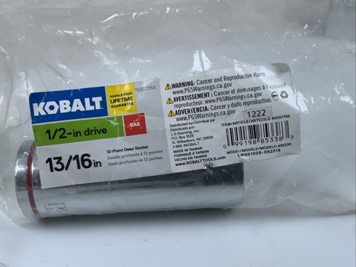 KOBALTO 337755, 13/16 pulgadas Enchufe SAE de 12 pt profundo de 1/2 unidad - raya roja - embalaje de tienda - Imagen 6 de 6