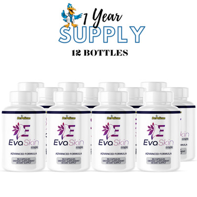 Eva Skin Caps- Skin Support with Collagen Complex- 12 Bottles- 1080 Capsules