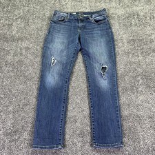 Kut From The Kloth Jeans Womens 6P Blue Boyfriend Stretch Distressed Denim