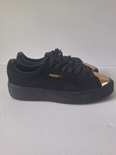 PUMA Platform Suede Gold Black Shoes Women  s US Size 8