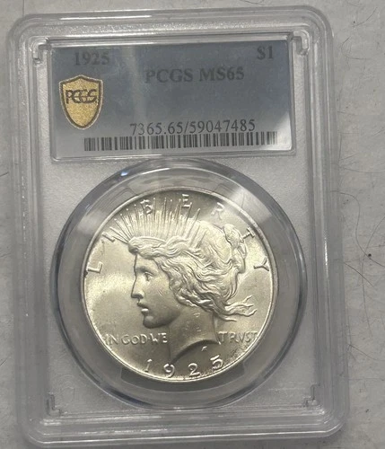 1925 P Peace Dollar PCGS MS 65