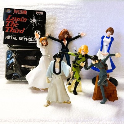 Lupin the Third Goemon Ishikawa Fujiko Mine Clarisse Metal Key Holder 7pc Set