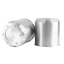 2Pcs 5.15inch Brushed Aluminum Trailer Wheel Center Caps Push Through 5.15" B...