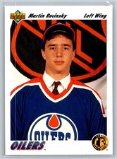 1991-92 Upper Deck #70 Martin Rucinsky Edmonton Oilers Rookie Hockey Card. rookie card picture