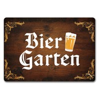 Biergarten FußMatte In 35X50 Cm Ohne Rand Im Rustikalen Holz-Look