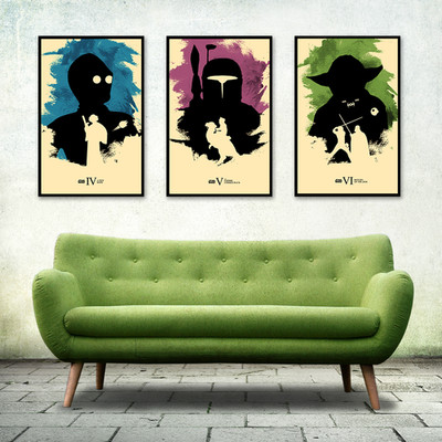 Star Wars Trilogy Movie Art Print Set, A New Hope, The Empire Strikes Back etc.