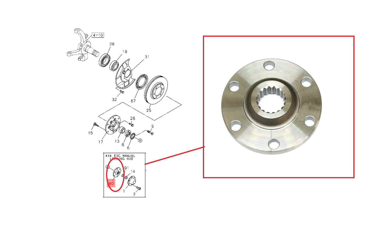 For ISUZU DMAX TFS86TT 2.5 TWIN TURBO FRONT WHEEL BEARING HUB FLANGE  2012+