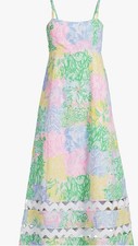 NWT Lilly Pulitzer Haliey Midi Dress Multi Delight Patch Size 10