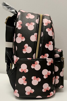 New Loungefly Disney Minnie Mouse Pink Heads Mini Backpack  display picture 1