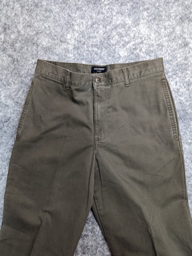 DOCKERS Pants Men 30x32 Green Khakis Straight Leg Flat Front Everday NWT - Picture 4 of 10