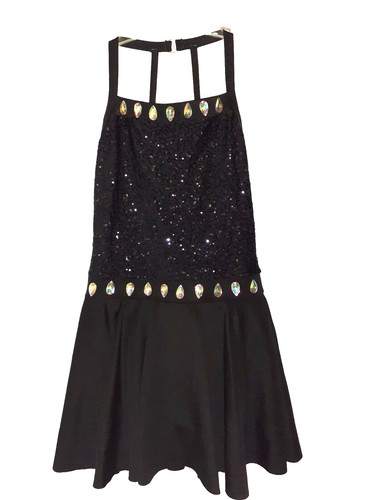 WEISSMAN Size AL L Dance Costume Black Sequins Sparkles Jazz Tap