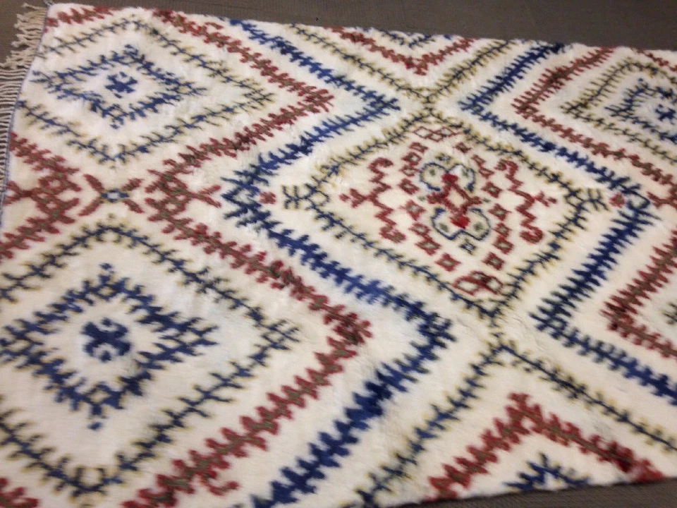 6' X 9' Beni Ourain Moroccan Area Rug Hand Knotted Multi  Berber Shaggy Azilal - Image 4 of 4